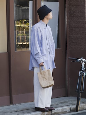 「green label relaxing（グリーンレーベルリラクシング）のアイテム（帽子）」を使った、RIKUさん（メンズ・171cm）の春コーディネート