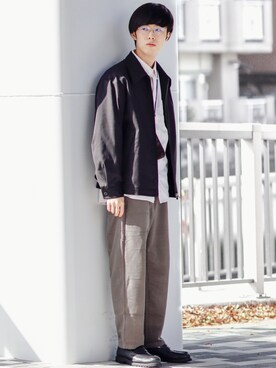 「UNIQLO（ユニクロ）のアイテム（ブルゾン）」を使った、RIKUさん（メンズ・171cm）の秋コーディネート