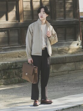 「CASPER JOHN（キャスパージョン）のアイテム（バッグ）」を使った、RIKUさん（メンズ・171cm）の冬コーディネート