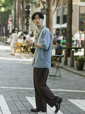 「MACKINTOSH PHILOSOPHY（ﾏｯｷﾝﾄｯｼｭ ﾌｨﾛｿﾌｨｰ）のアイテム」を使った、RIKUさん（メンズ・171cm）の夏コーディネート