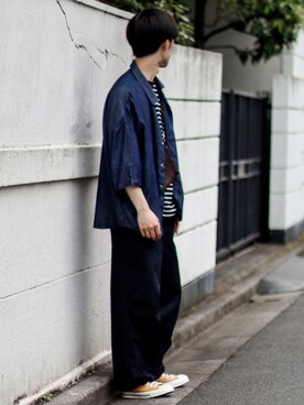 「INTER FACTORY（インターファクトリー）のアイテム（カーゴパンツ）」を使った、RIKUさん（メンズ・171cm）の夏コーディネート