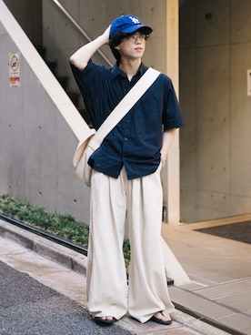 「アイテム（ショルダーバッグ）」を使った、RIKUさん（メンズ・171cm）の夏コーディネート
