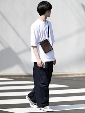 「INTER FACTORY（インターファクトリー）のアイテム（カーゴパンツ）」を使った、RIKUさん（メンズ・171cm）の夏コーディネート