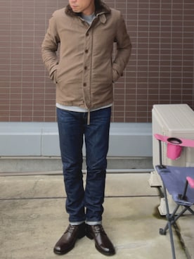 「BUTTERO（ブッテロ）のアイテム（ブーツ）」を使った、エフポンさん（メンズ・171cm）の秋コーディネート
