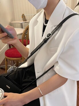 「jacobs warehouseのアイテム（テーラードジャケット、ホワイト系）」を使った、たけるさん（メンズ・168cm）の夏コーディネート