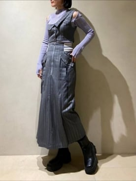 「リブニット」｜「アイテム（その他トップス）」を使った、tea._.coさん（レディース・164cm）の冬コーディネート