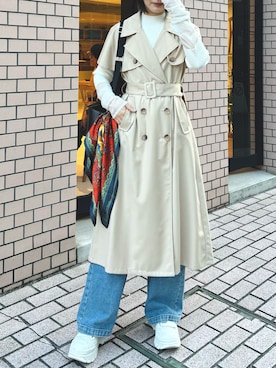 「タートルネック」｜「アイテム（その他トップス）」を使った、tea._.coさん（レディース・164cm）の冬コーディネート