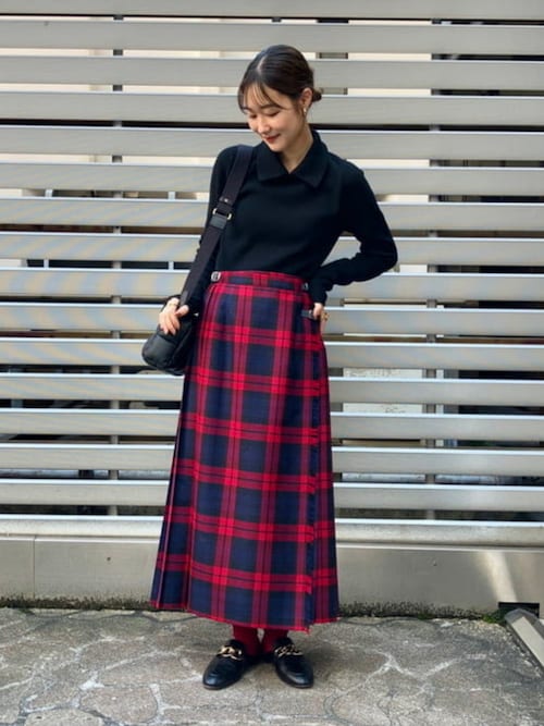 AK+1 / ポロ襟 片畦 ニット プルオーバーを使った人気ファッション