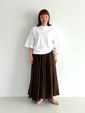 「manipuri（マニプリ）の【別注】manipuri / カレイド バンダナ スカーフ（Scarves / Wraps、ホワイト系）」を使った、Demi-Luxe BEAMSさん（レディース・164cm）の春コーディネート