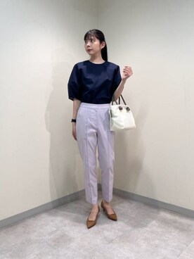 「GIANNI CHIARINI（ジャンニ キアリーニ）のアイテム（トートバッグ）」を使った、Demi-Luxe BEAMSさん（レディース・163cm）の夏コーディネート