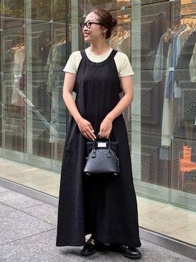 「Demi-Luxe BEAMS（デミルクス ビームス）のブークレ クルーネック Tシャツ（ニット/セーター、グリーン系）」を使った、Demi-Luxe BEAMSさん（レディース・164cm）の夏コーディネート