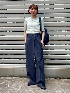 「半袖」｜Demi-Luxe BEAMSさん（レディース・159cm）の夏コーディネート