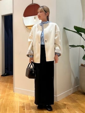 「アイテム（ノーカラーコート）」を使った、Demi-Luxe BEAMSさん（レディース・156cm）の秋コーディネート