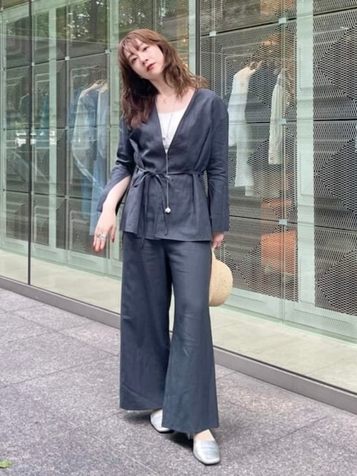 Demi-Luxe BEAMS リネン リラクシー ワイドパンツ