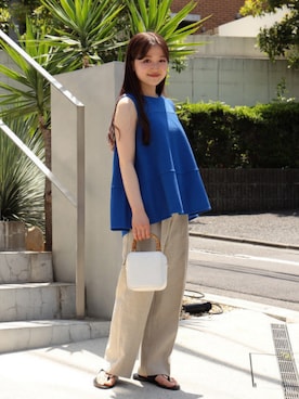 「EFFE BEAMS（エッフェビームス）のアイテム」を使った、Demi-Luxe BEAMSさん（レディース・156cm）の夏コーディネート