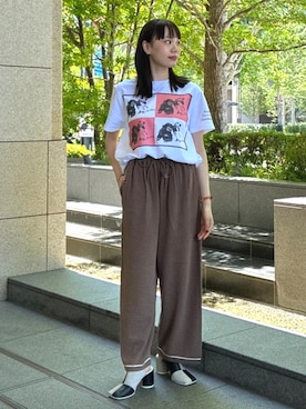 「Demi-Luxe BEAMS（デミルクス ビームス）の【別注】NOMADIS / for Dog Lovers Tシャツ（Tシャツ/カットソー、その他）」を使った、Demi-Luxe BEAMSさん（レディース・164cm）の夏コーディネート