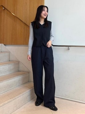「アイテム（ベスト）」を使った、Demi-Luxe BEAMSさん（レディース・157cm）の夏コーディネート
