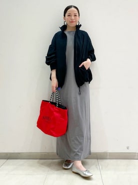 「バレエシューズ」｜「アイテム（ブルゾン）」を使った、Demi-Luxe BEAMSさん（レディース・158cm）の秋コーディネート