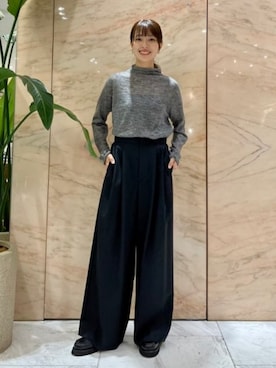 「ATON（エイトン）のアイテム」を使った、Demi-Luxe BEAMSさん（レディース・158cm）の秋コーディネート