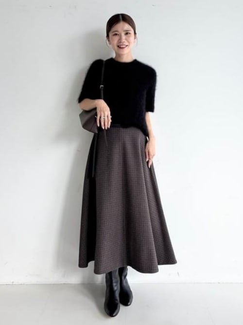 AK+1 / ウール チェック フレアスカート（スカート）｜Demi-Luxe