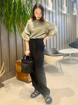 使用AK-1 ペーパークロス長袖ブラウス Demi-Luxe BEAMS（デミルクス ビームス）の「AK+1 / ペーパー