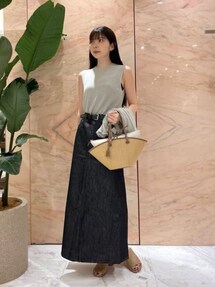 坪田あさみ × woadblue × BEAMS /別注 デニム ナロースカート Demi-Luxe BEAMS（デミルクス ビームス）【別注】エディター坪田あさみ