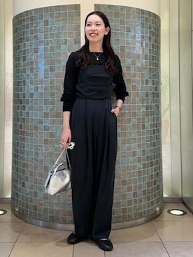 「きれいめカジュアル」｜「アイテム（つなぎ/オールインワン）」を使った、Demi-Luxe BEAMSさん（レディース・161cm）の秋コーディネート