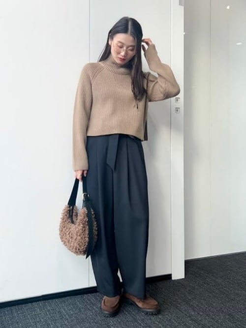 サイドジップ リブ プルオーバー ニット .M［手洗い可］（ニット