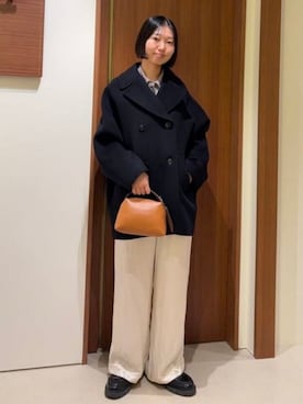 「アイテム（ピーコート）」を使った、Demi-Luxe BEAMSさん（レディース・164cm）の秋コーディネート