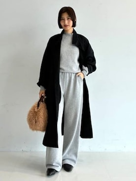「Demi-Luxe BEAMS（デミルクス ビームス）のVIOLAd’ORO / ELMO エコファー バッグ（トートバッグ、ベージュ系）」を使った、Demi-Luxe BEAMSさん（レディース・158cm）の秋コーディネート