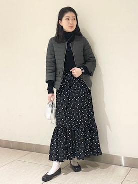 「TATRAS」｜「アイテム（ショルダーバッグ）」を使った、Demi-Luxe BEAMSさん（レディース・159cm）の冬コーディネート