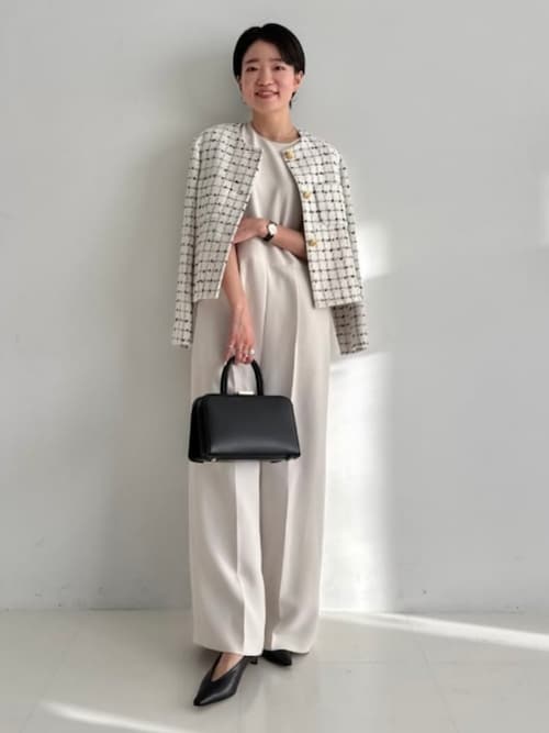 セレモニー・フォーマル】ツイード ノーカラー ジャケット＊（ノー