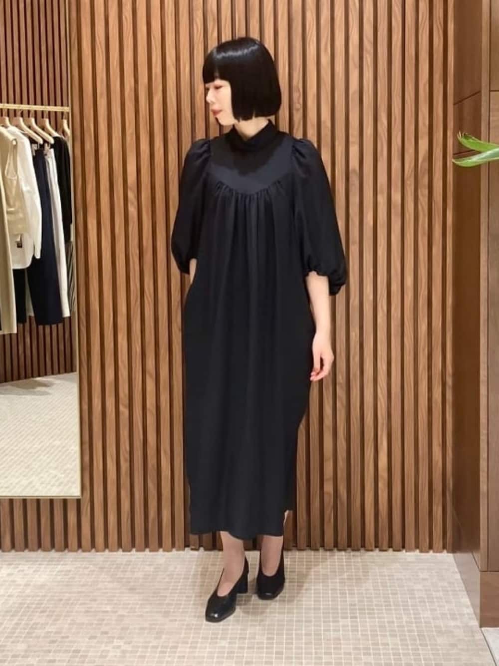 Demi-Luxe BEAMS /ギャザー ボリューム ワンピースを使った