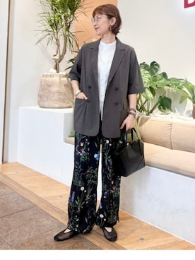 「TICCA（ティッカ）のアイテム（パンツ）」を使った、Demi-Luxe BEAMSさん（レディース・158cm）の夏コーディネート