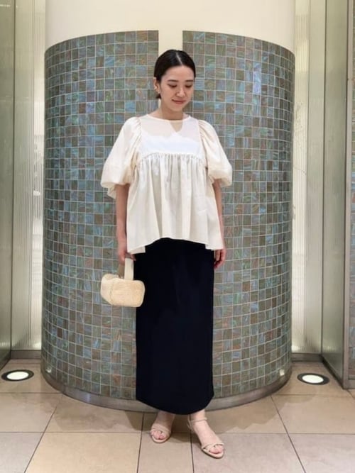 Demi-Luxe BEAMS コットンサテンパフスリーブブラウス Demi-Luxe BEAMS（デミルクス ビームス）の「Demi-Luxe BEAMS