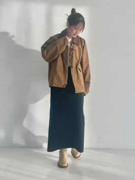 「大人ガーリー」｜「アイテム（ステンカラーコート）」を使った、Demi-Luxe BEAMSさん（レディース・156cm）の冬コーディネート
