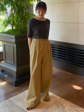「アイテム（チノパンツ）」を使った、Demi-Luxe BEAMSさん（レディース・159cm）の夏コーディネート