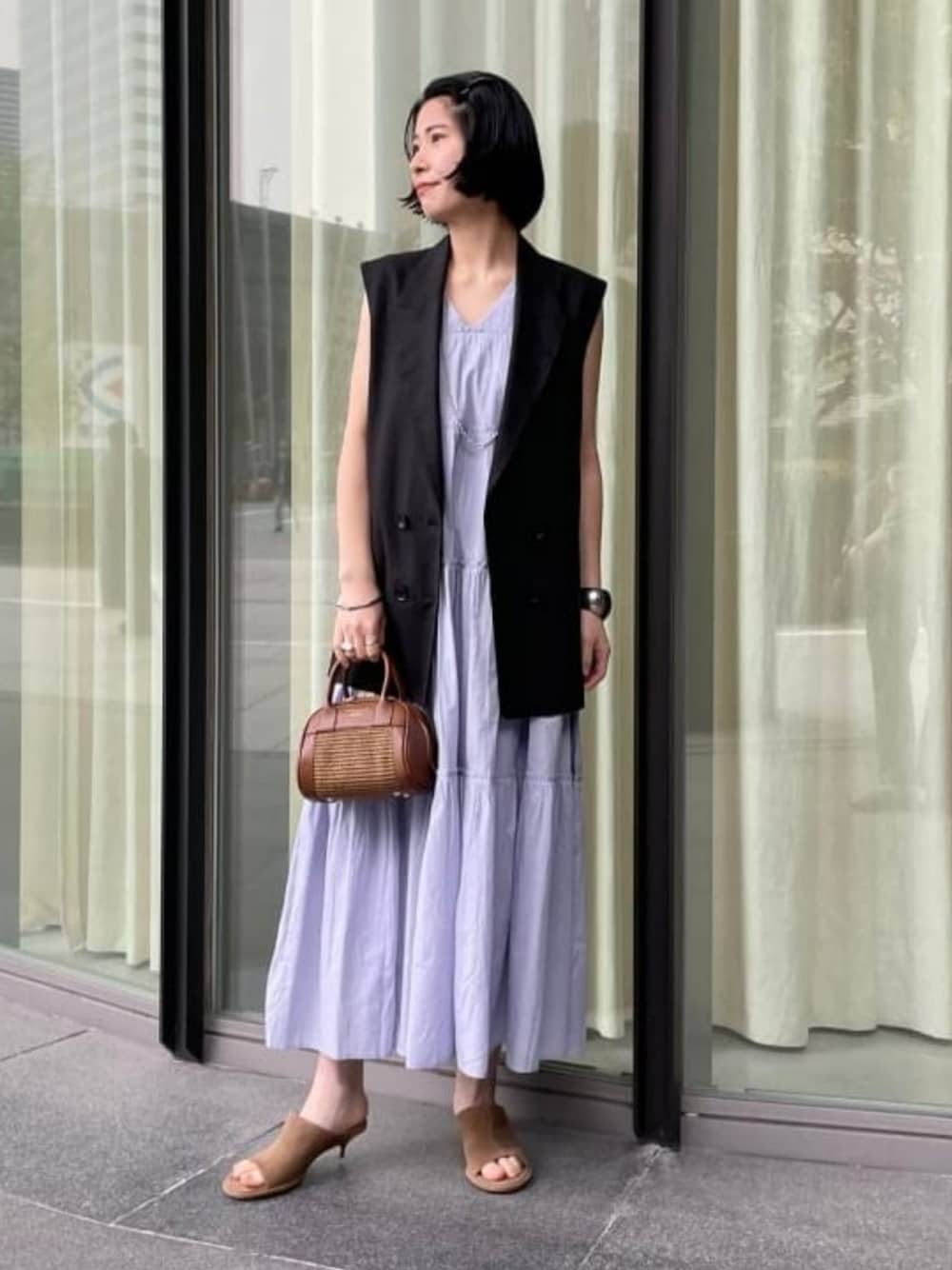 ne Quittez pas×BEAMS ドットギャザー ノースリーブワンピース