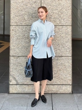 「Demi-Luxe BEAMS（デミルクス ビームス）の2WAY オーバーシャツ 26AW（シャツ/ブラウス、その他）」を使った、Demi-Luxe BEAMSさん（レディース・158cm）の秋コーディネート