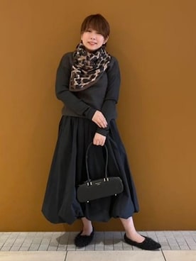 「アイテム（ストール/ショール）」を使った、Demi-Luxe BEAMSさん（レディース・153cm）の秋コーディネート