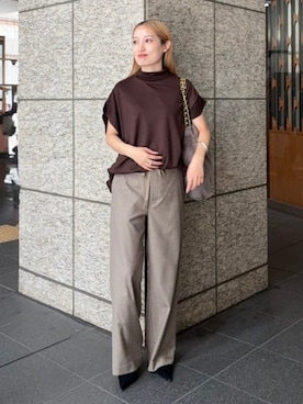 「ハイネックトップス」｜Demi-Luxe BEAMSさん（レディース・162cm）の秋コーディネート