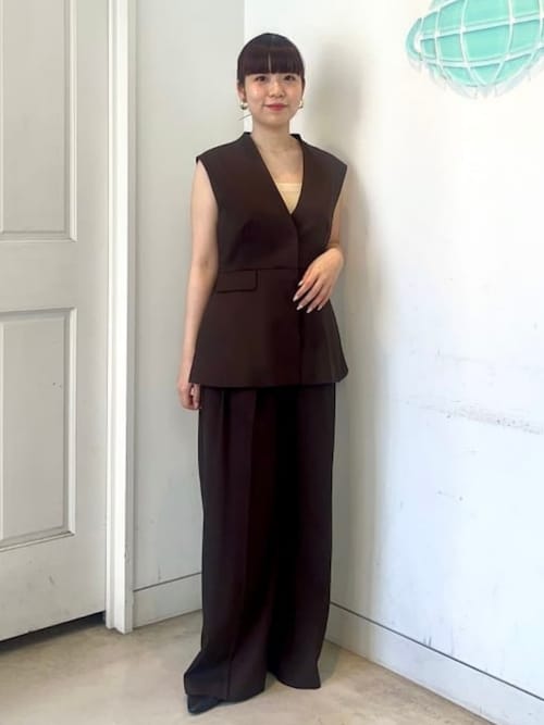 Demi-Luxe BEAMS ベスト ジレ エディター東原妙子 × / ツイル ペプラム