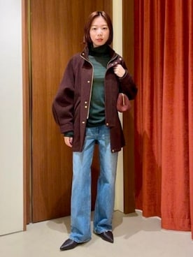 「upperhights（アッパーハイツ）のアイテム」を使った、Demi-Luxe BEAMSさん（レディース・159cm）の秋コーディネート