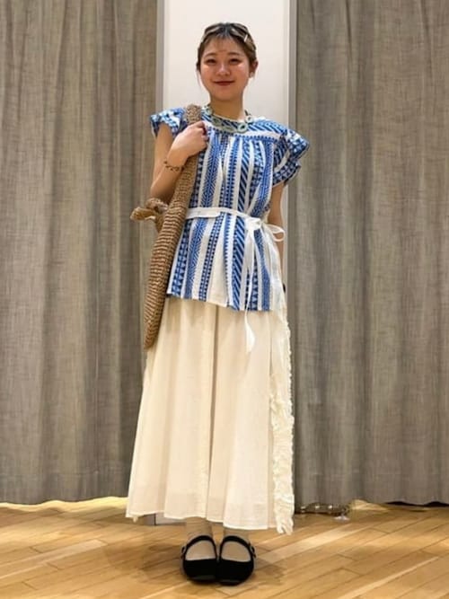 セール】【別注】Devotion TWINS / ブルー ジャカード ブラウス  