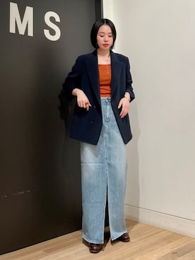 「リブT」｜「アイテム（ジャケット/アウター）」を使った、Demi-Luxe BEAMSさん（レディース・162cm）の秋コーディネート