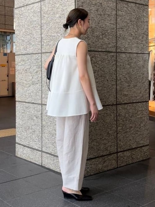 ラッセルメッシュ ノースリーブ プルオーバー［手洗い可］（Tシャツ