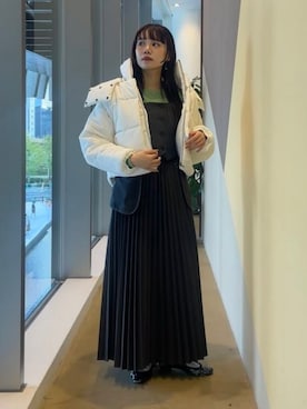 「ショートダウン」｜「アイテム（ブルゾン）」を使った、Demi-Luxe BEAMSさん（レディース・156cm）の秋コーディネート