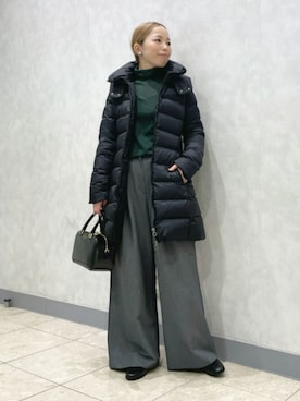 「TATRAS（タトラス）のTATRAS / POLITEAMA ダウンコート（ダウンジャケット/コート、ブラック系）」を使った、Demi-Luxe BEAMSさん（レディース・164cm）の夏コーディネート