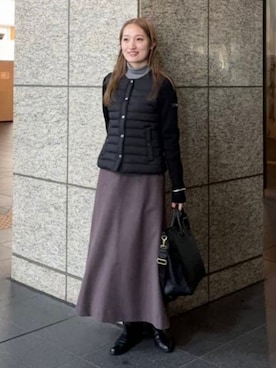 「アイテム（ダウンベスト）」を使った、Demi-Luxe BEAMSさん（レディース・162cm）の冬コーディネート