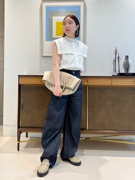 「woadblue（ウォードブルー）のアイテム（パンツ）」を使った、Demi-Luxe BEAMSさん（レディース・155cm）の春コーディネート